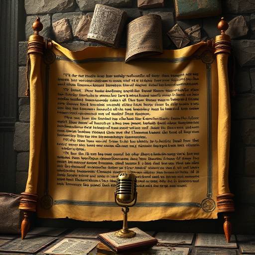 Podcast art for 'History Uncovered' with an ancient scroll