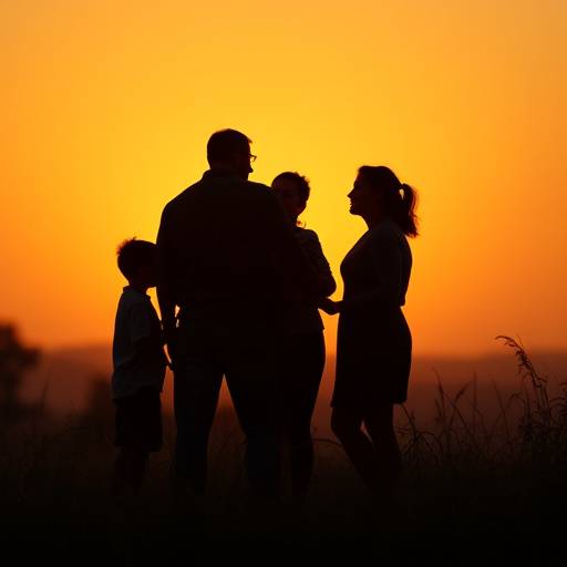 Podcast art for 'Parenting 101' podcast: Family silhouette